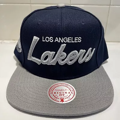 Los Angeles LA Lakers Mitchell & Ness SnapBack Adjustable Hat Blue/Gray Cap NEW • $24.99