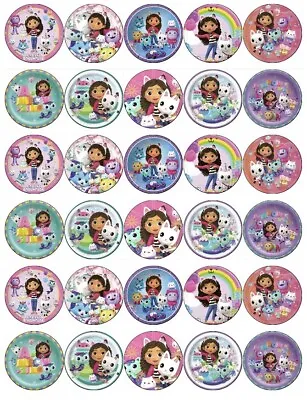 30 Gabbys Dollhouse Cupcake Or Cake Topper Edible Wafer Paper Fairy Cake Toppers • £2.70