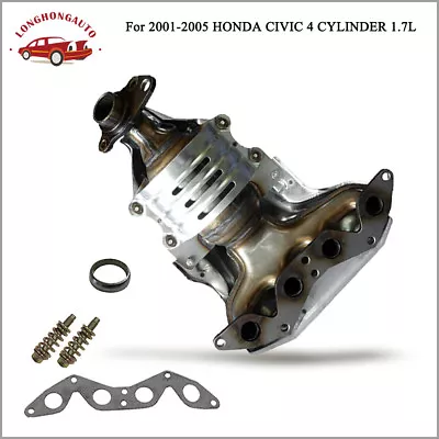 Header Exhaust Manifold W/ Catalytic Converter For 01-05 Honda Civic 1.7L 4 Cyl • $77.95