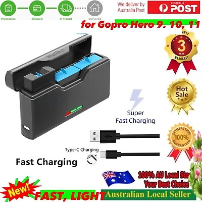 USb Type C Mini Store Box Triple Charger For GoPro Hero 12/10/9/8/7/6/5 Battery • $38.98