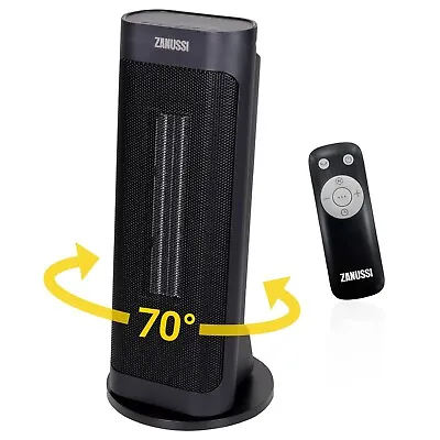 Zanussi Electric Heater 2000W Ceramic Tower Oscillating With Remote ZPTCH3002B • £49.99