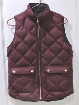 J. Crew EXCURSION Quilted Down Puffer Vest~Cabernet Burgundy~Women's XS • $24.95