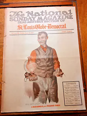 1914 NATIONAL SUNDAY MAGAZINE DENISON COVER GEO BARR MCCUTCHEON Mice Trapped • $12.99