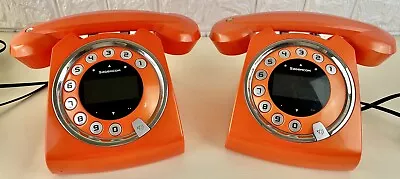 Sagemcom Sixty Cordless Landline Phones X 2 Retro Style Orange K2 • £59.99