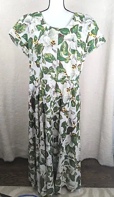 Vtg CAROL ANDERSON Dress 18 Floral Cottage Pockets Full Skirt PLUS SIZE  • $38.24
