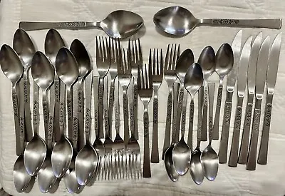 Vintage 38 Piece EKCO ETERNA Cantina Stainless Flatware/Silverware Service Read! • $35