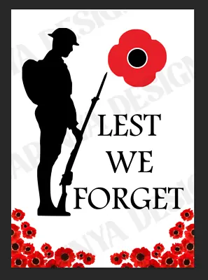 Remembrance Day Metal Sign Lest We Forget Soldier England War Plaque Army Gift • £19.49