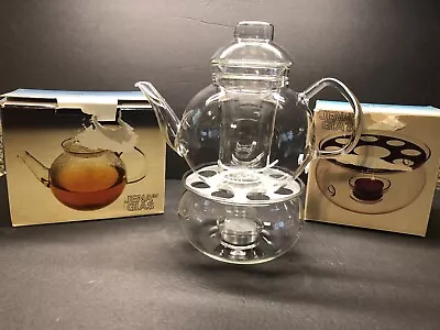 Jenaer Glaswerks Otto-Schott 1L Glass Teapot W/Lid & Infuser And Warmer • $79.99