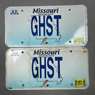 Missouri License Plate 2019 Vanity Ghost Two Tags Show Me State Vehicle Auto Car • $59.95