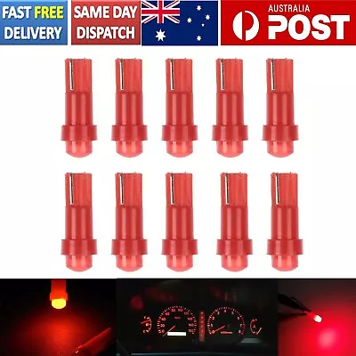 10Pcs T5 58 74 Dashboard Gauge COB SMD LED Wedge Dash Bulb Light 12V DC Red • $6.99