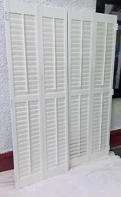 £225 • Buy Pair PVC Window Plantation Hinged Shutter Blind  Tilt Bar  H 198 X W 142 Cm