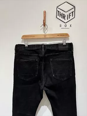 ALLSAINTS Mens 34 L32 CIGARETTE Skinny Fit Black Wash Denim Jeans*GOOD USED* • £19.99