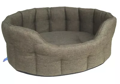 P&L Country Dog Heavy Duty Oval High Sided Bolster Style All Basketweave Dog Bed • £69.99