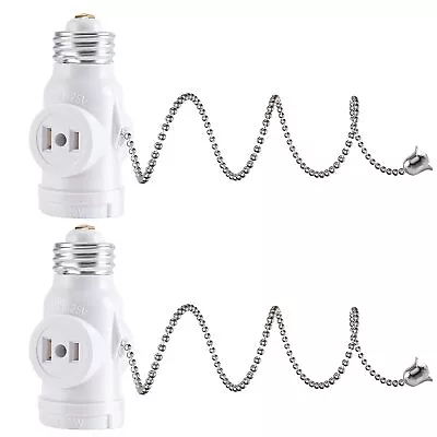 E26 Light Socket To Plug Adapter 2 Polarized Outlet Bulb Splitter UL Listed • $11.33