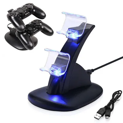 $14.99 • Buy PS4 Controller Charger,2 Dock Charger Stand Holder For PS4,PS4 Slim,PS4 Pro