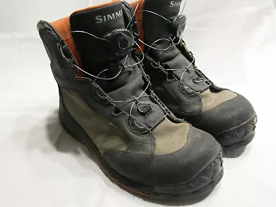 Simms Fishing Wading Boots Rubber Sole Men’s Size 11 Pre Owned • $100