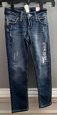 NEW Girls Justice Blue Jeans Super Skinny Mid-Rise Size 6 Soft & Stretchy • $12.55