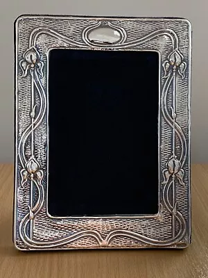 Art Nouveau Style Birmingham Hallmark 1996 - Silver Photoframe With Iris Design • £55