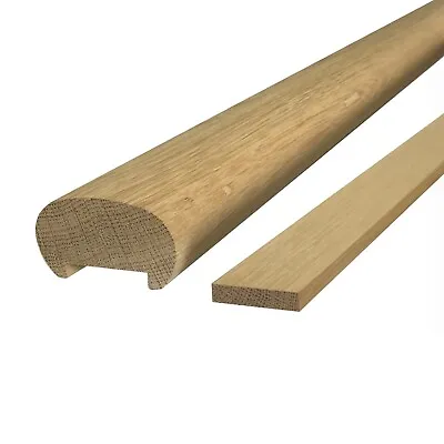  Solid White Oak 2.4m Oval Handrail 41mm Groove • £81.63