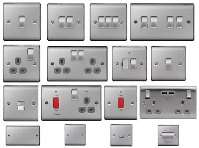 £18.45 • Buy BG Nexus Metal Light Switches & Sockets Electrical Wall USB Insert Brushed Steel