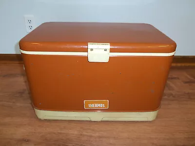 Vintage Thermos Latching Ice Chest Cooler Brown • $89.99