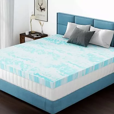 3  Memory Foam Mattress Topper Queen Size Cooling Gel Infused Twin Full And King • $55.99