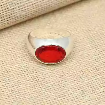 925 Sterling Silver Lovely Garnet Ring Handmade Men's Wedding Ring All Size D94 • $15.59