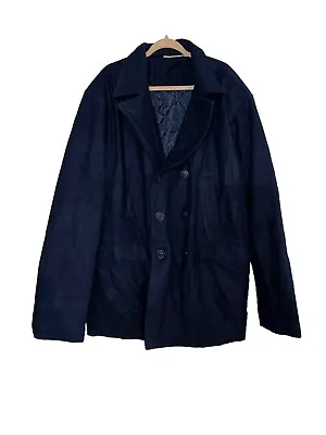 Liberty Blues Men's 3XL Tall Big & Tall Double-Breasted Wool Blend Peacoat Navy • $99.99