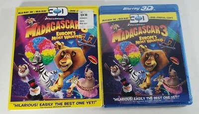 Madagascar 3:  Europe's Most Wanted (Three-Disc Blu-ray 3D / Blu-ray / DVD Combo • $24.99