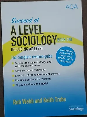   A Level Sociology Book One Including As Level Complete Revision Guide • £10