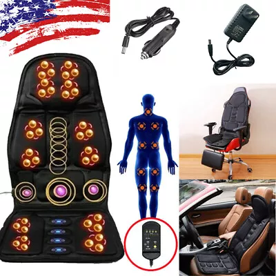 8 Mode Massage Seat Cushion With Heated Back Neck Massager Chair For Home & Car • $35.98
