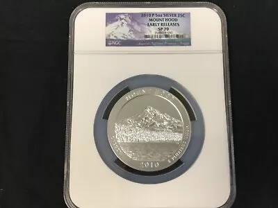 2011-P 5 Oz Silver 25 Cent ATB Mount Hood National Park NGC SP70 Early Release • $259.99