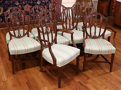 Set Of 10 Early 20th Century Mahogany Baltimore Hepplewhite Dining Chairs • $3850