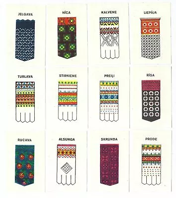 12 Soviet Latvia Souvenir Matchbox Labels National Folk Costumes Mittens BALTIJA • $4.99