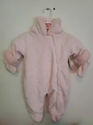 NEW Bebe D Amour Baby Girl 3-6 Months Fleece Baby Snow Suit Outerwear Pink • $15