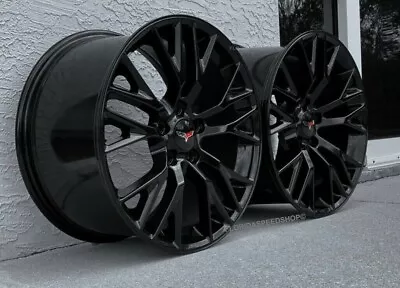 New C7 Z06 Style Gloss Black Corvette Wheels 18x9.5/19x12   SET 2006-2013 Z06/GS • $1219