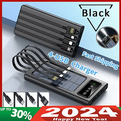 2024 Super 10000000mAh 4 USB Portable Charger Solar Power Bank For Cell Phone • $16.93