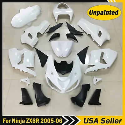 Unpainted Fairing Kit For KAWASAKI Ninja ZX6R 636 2005 2006 ZX636C ABS Bodywork • $245