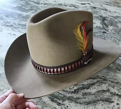 John B. Stetson Vintage 4X Beaver Western Cowboy Hat Brown 7 1/4 - SHARP! • $159.95