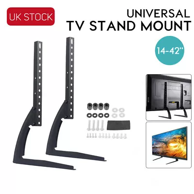 £13.99 • Buy Desk Top Monitor Table TV Stand Bracket Mount Plasma LCD LED 14~42  Universal UK