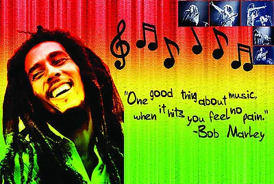 A2 Bob Marley Rasta Colors Poster | Music | Jamaican | Art Print • £4.99