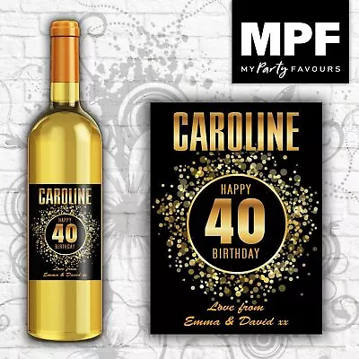 £3 • Buy Personalised Birthday Wine Bottle Label 18th 21st 30th 40th 50th 60th G1