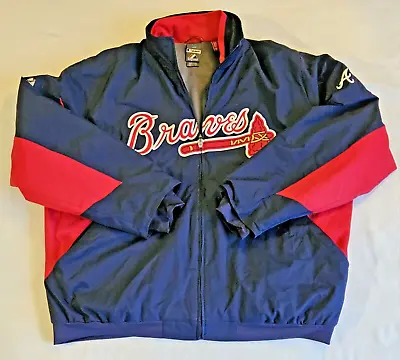 Atlanta Braves Majestic Therma Base Authentic Full Zip Jacket Size 2XL • $64.95