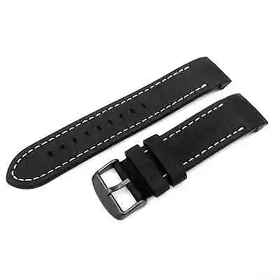 Vostok Europe Anchar Genuine Leather Black/White Strap With Black Buckle 24mm • $62