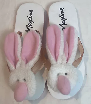 Hallmark MAXINE Bunny Flip-Flops Shoes Slippers Sz L Women's 9-10 • $18.99