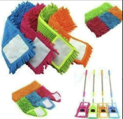 Microfibre Mop Refill Replacement Heads Dust Floor Cloth Cleaning Washable Pads • £2.99