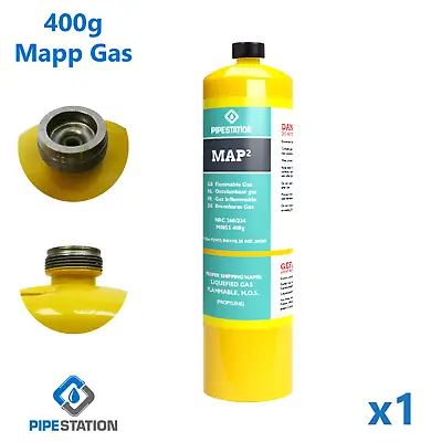 CHEAPEST! Sale! Yellow MAPP / MAP+ Pro Gas Cylinder 400g  Bottle Fast DELIVERY! • £11.99