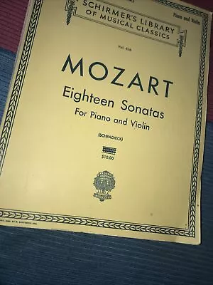 Mozart Eighteen Sonatas For Piano And Violin  Schirmer's Library Vol 836 • $10.95