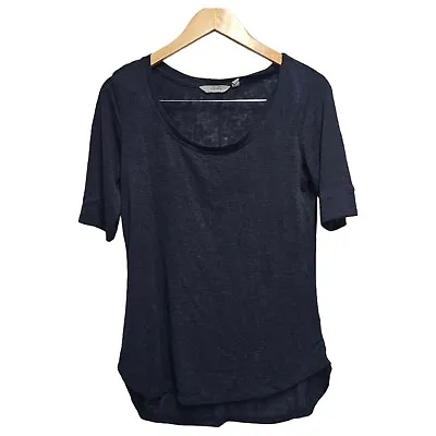 ATHLETA Breezy Scoop V Tee Navy Top Shirt Women Size Medium • $14.99