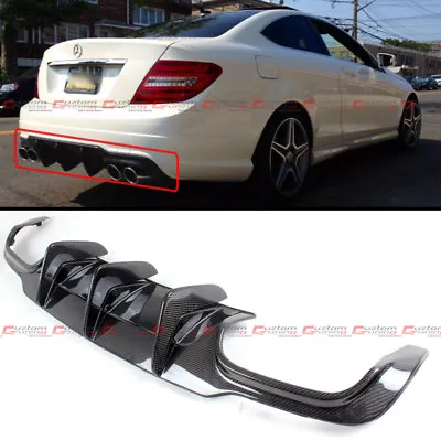 For 12-14 Mercedes-benz C63 Amg Big Shark Fin Carbon Fiber Rear Bumper Diffuser • $319.99